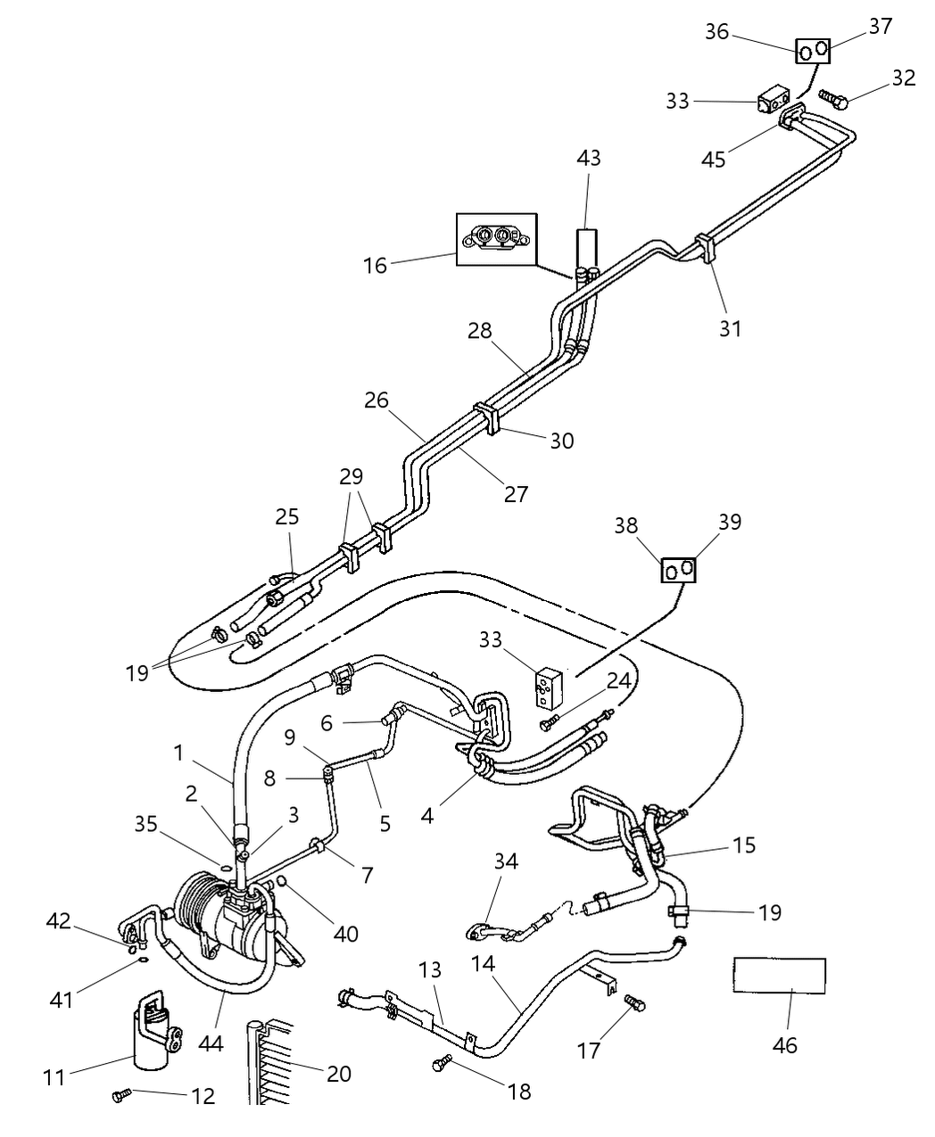 Mopar 4897045AA Bracket Auxiliary A/C And Heater Line