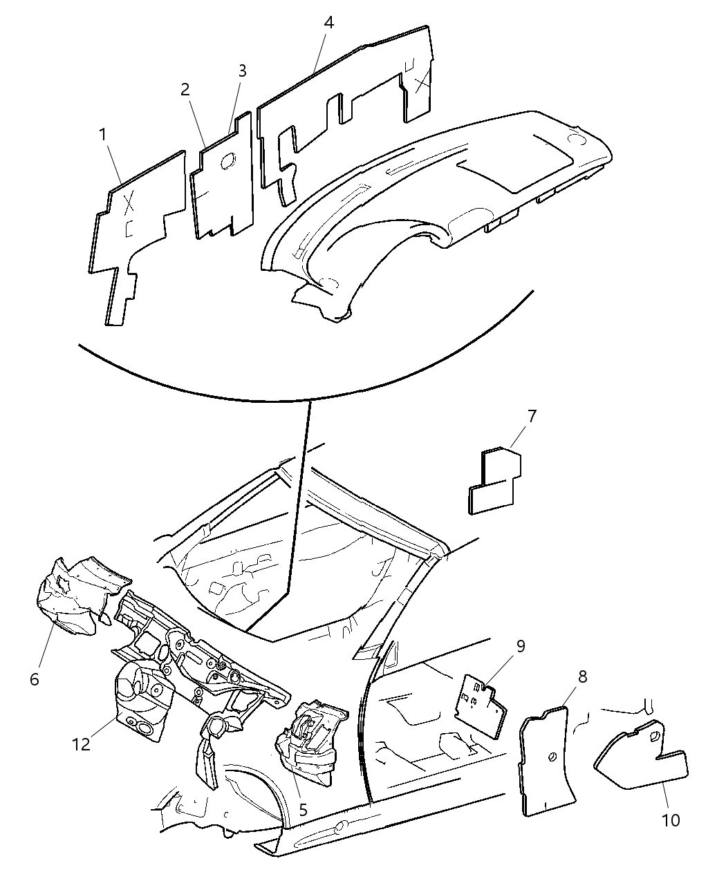 Mopar 5127253AA Silencer Rear Wall Top 5127253AA Mopar Silencer Rear Wall Top