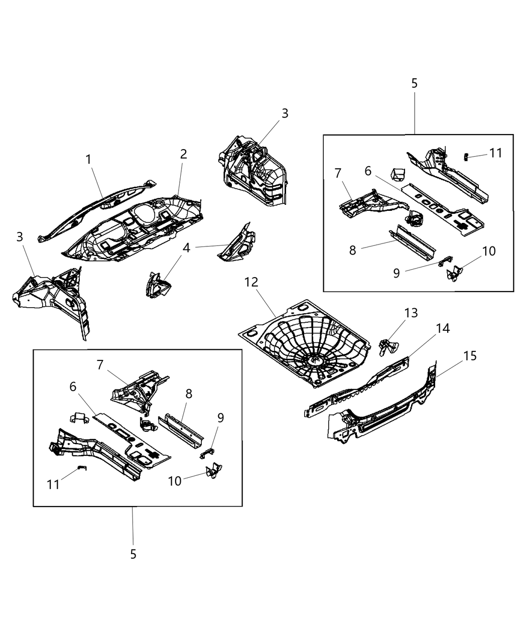 Mopar 4560187AD Pan Center Floor 4560187AD Mopar Pan Center Floor