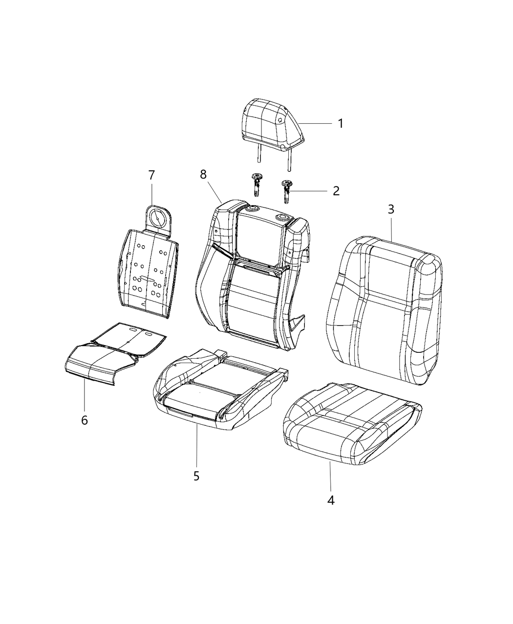 Mopar 5ZC27ML8AA Cover Front Seat Back 5ZC27ML8AA Mopar Cover Front Seat Back