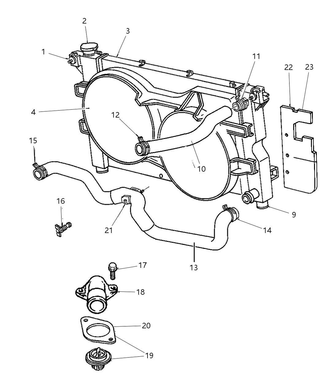 Mopar 4809281AC Hose And Clamp Radiator Outlet