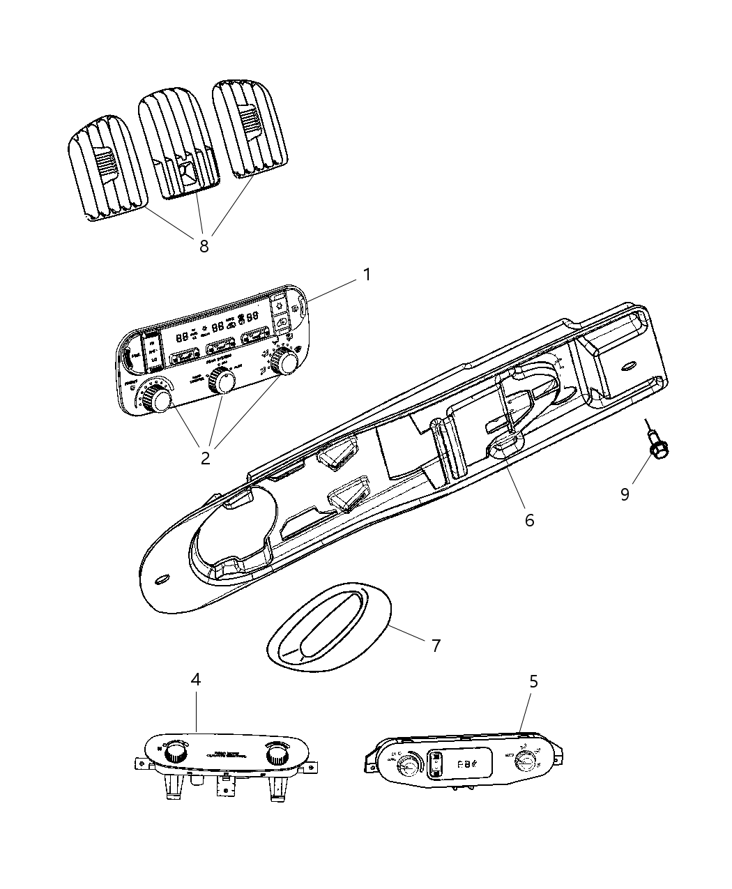 Mopar 5019525AA Knob A/C And Heater Control - Slide