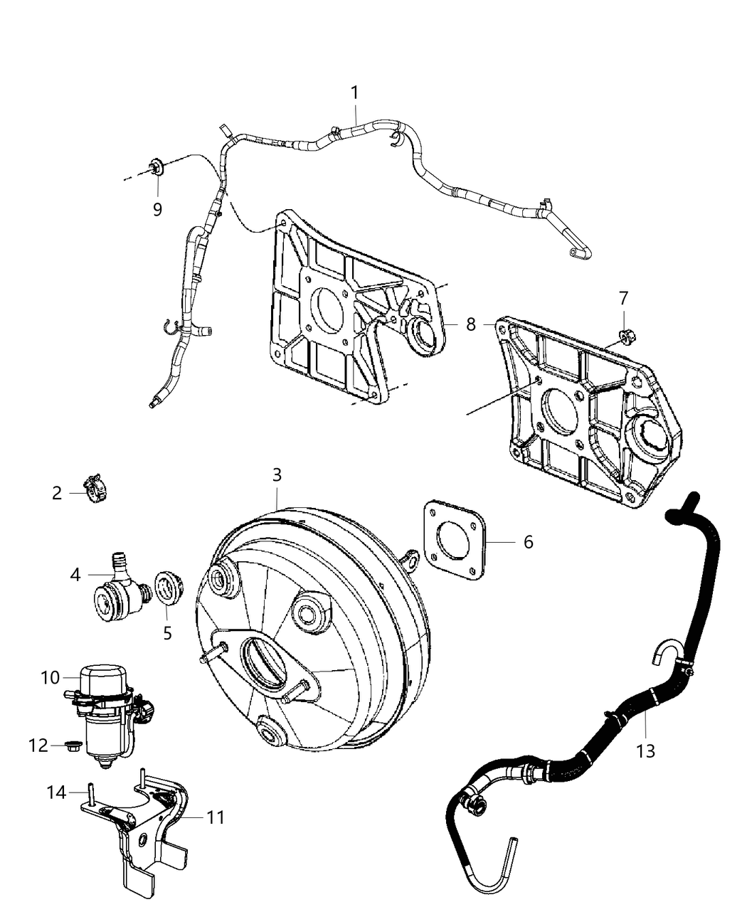 5154208AD Mopar Hose Brake Booster Vacuum