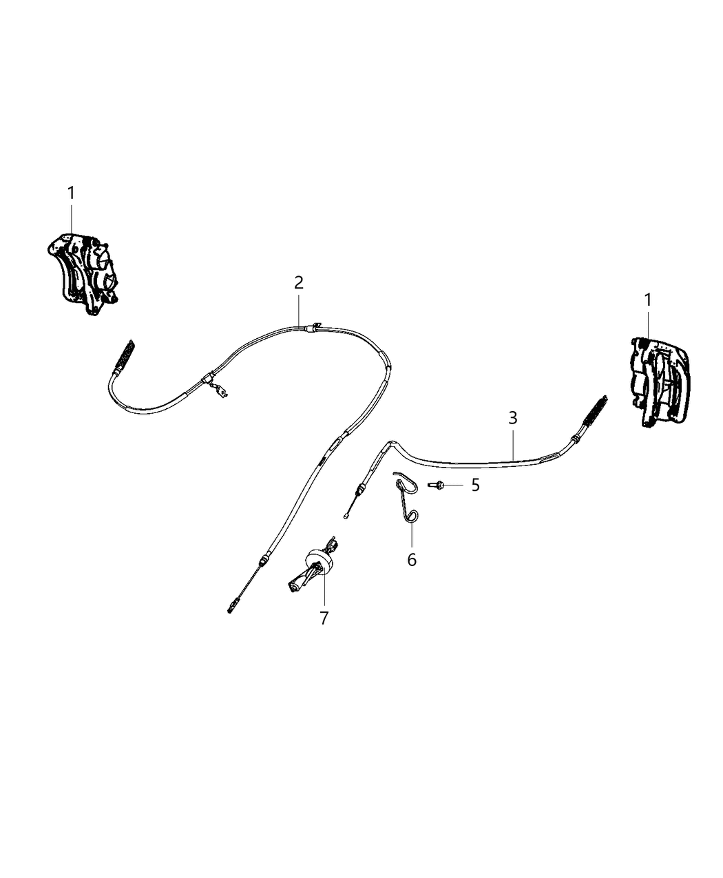 Mopar 68364523AB Cable Parking Brake Left Rear