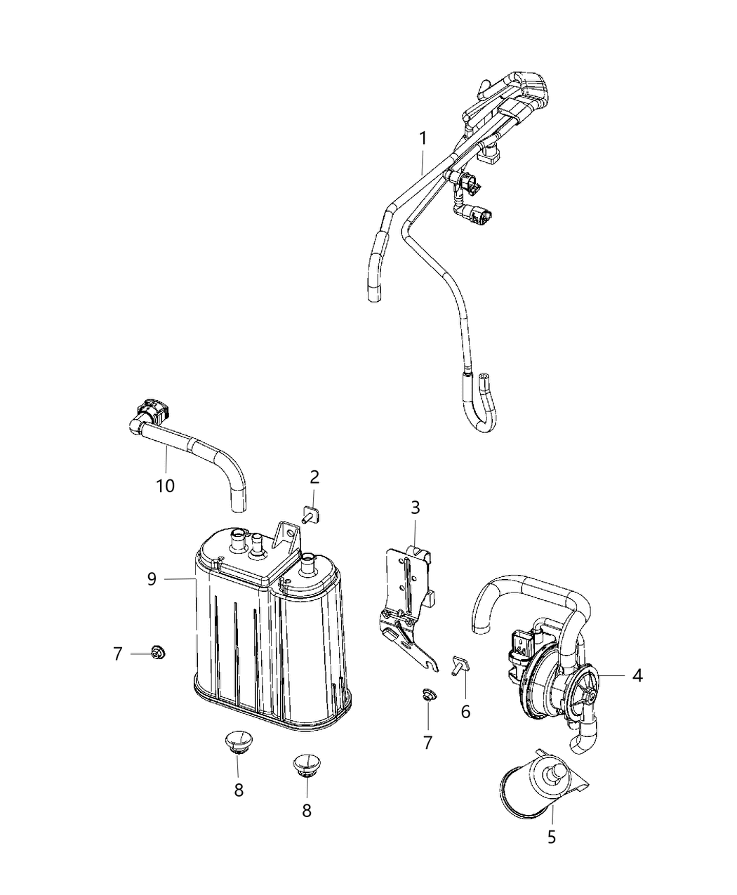 Mopar 5181473AA Tube Control Valve To Canister 5181473AA Mopar Tube Control Valve To Canister