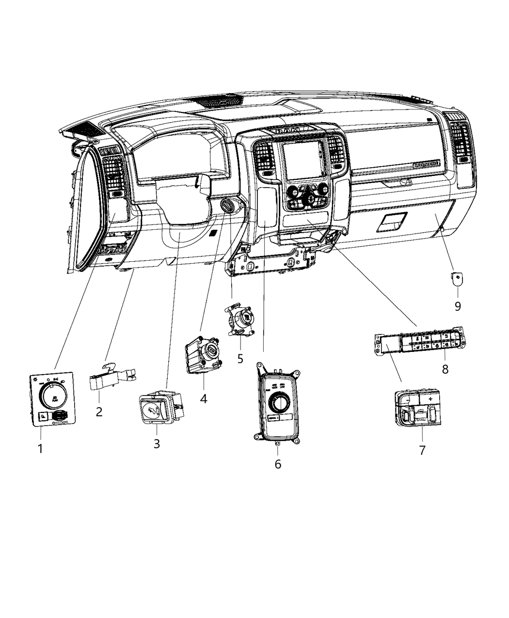 Mopar 68226202AB Switch Instrument Panel