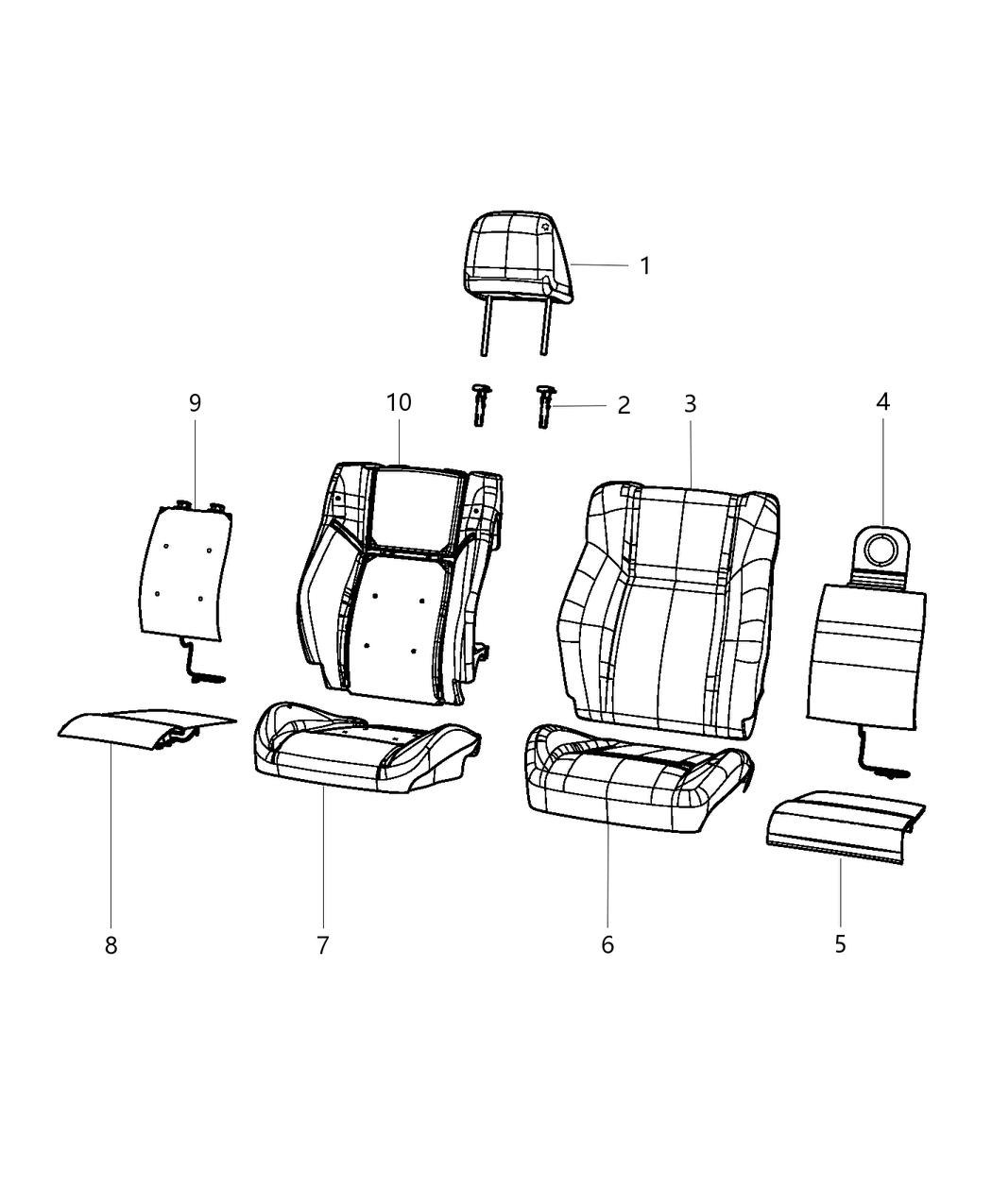 68256991AA Mopar Foam Seat Back Front
