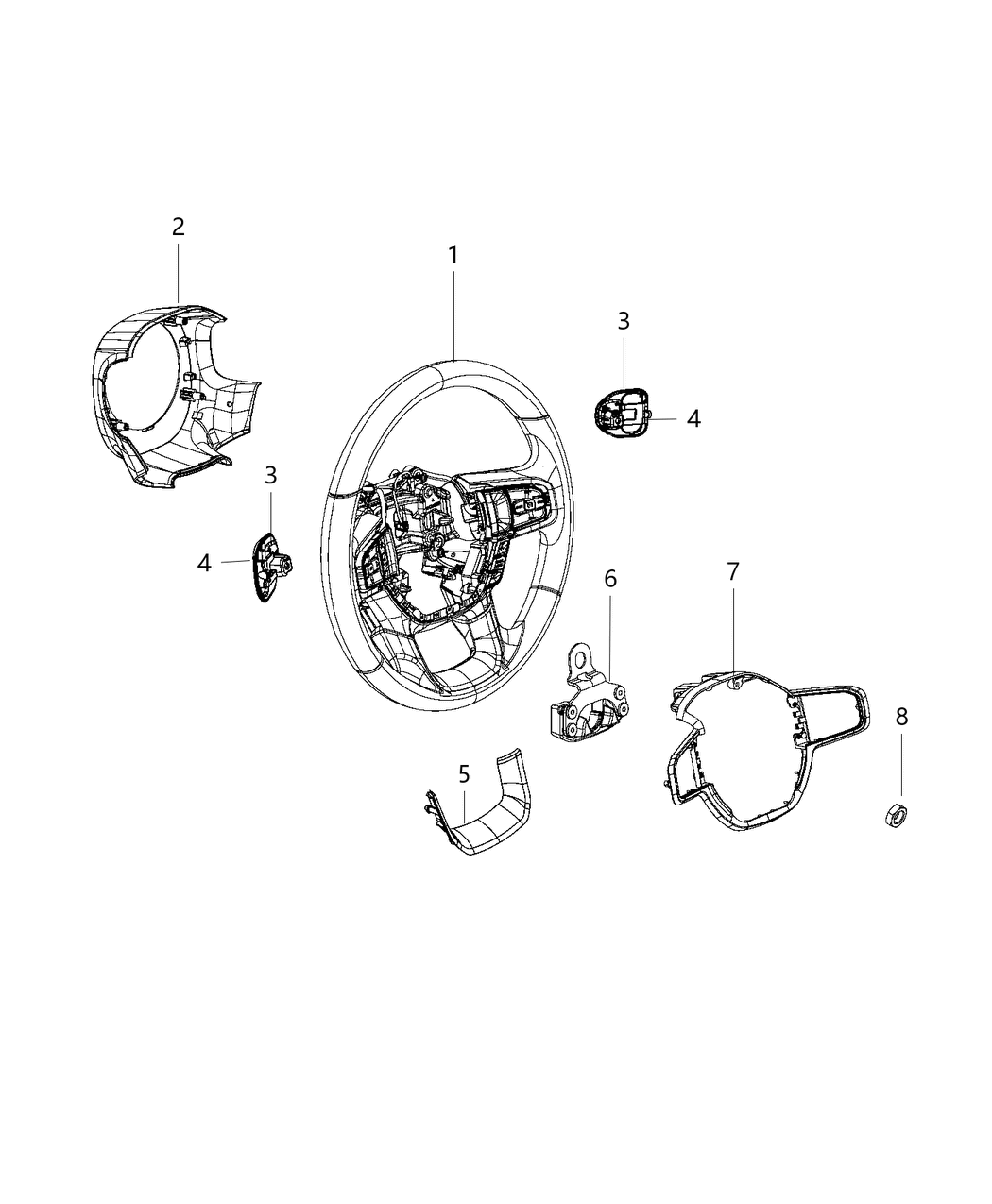 Mopar 7ET85TX7AA Cover Steering Wheel Back 7ET85TX7AA Mopar Cover Steering Wheel Back