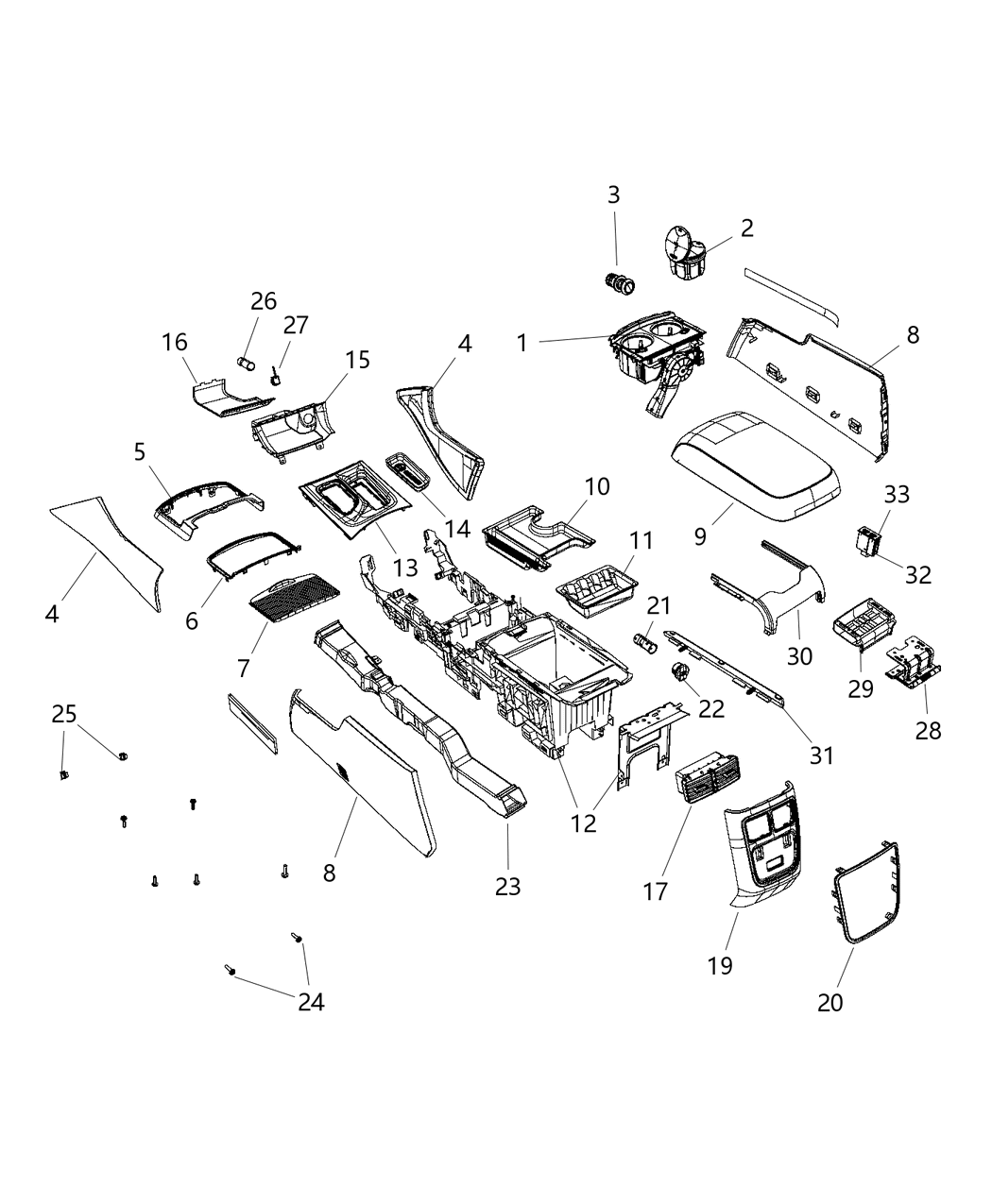 Mopar 68143947AA Cover Hinge