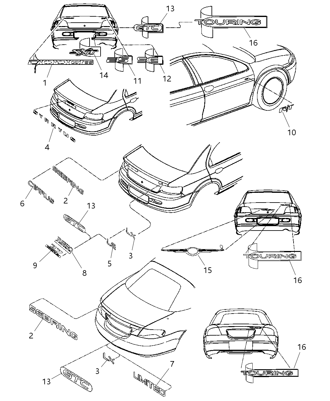 Mopar 4805560AB Nameplate Cirrus Mopar 4805560AB Nameplate Cirrus
