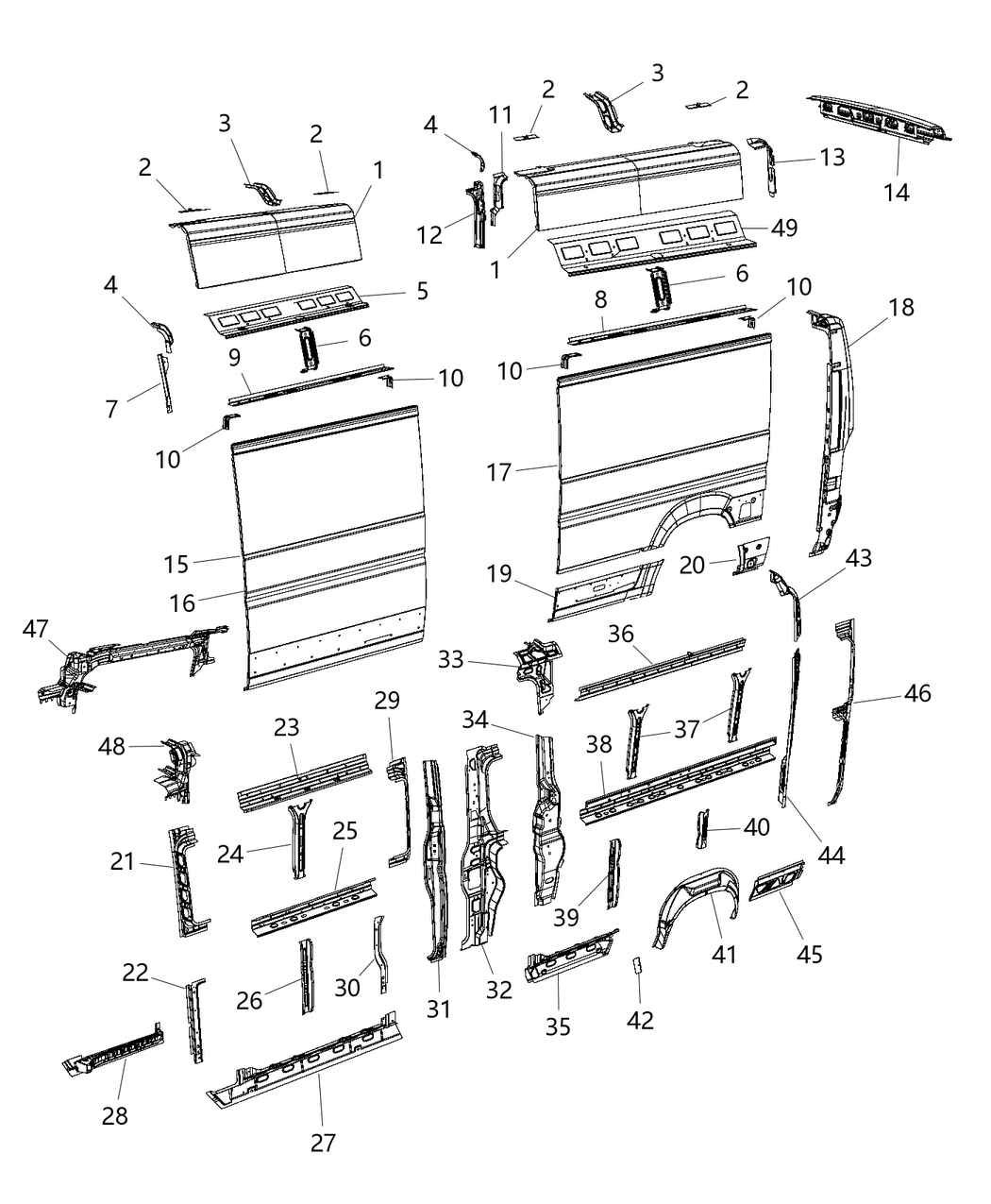 Mopar 68210710AA Header Roof Upper Rear