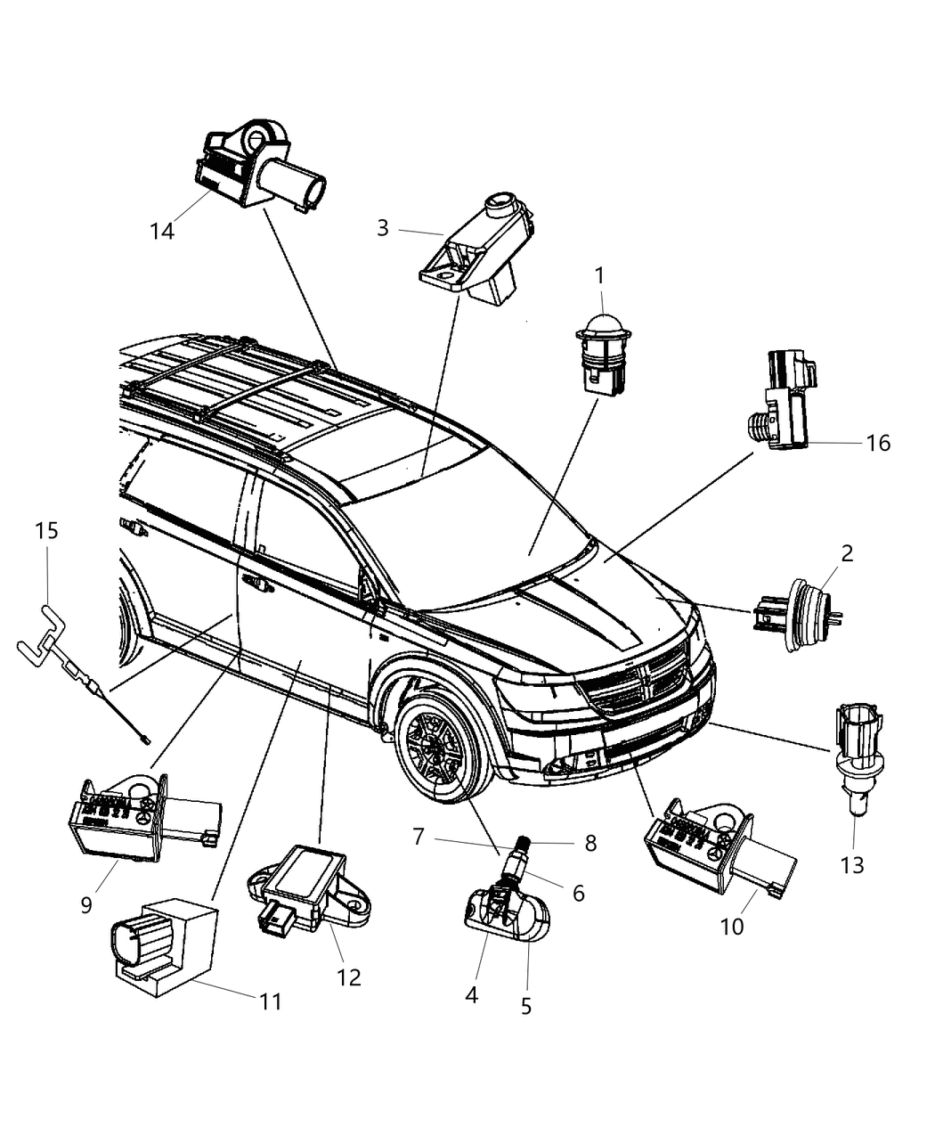 Mopar 56054229AA Sensor Seat Belt Reminder Aka Occupant Detection Sensor