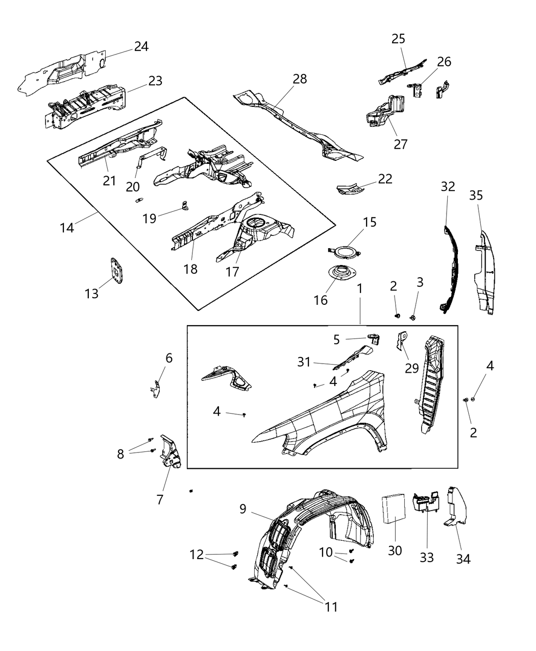 Mopar 5056305AA Silencer Fender Side