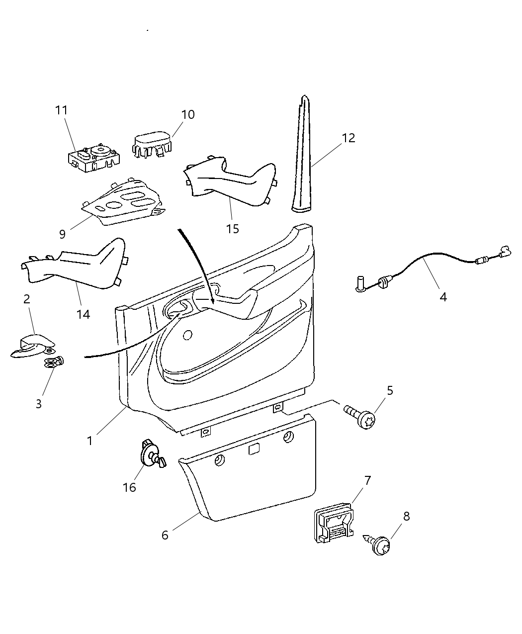 Mopar 5104344AA Panel Front Door Trim