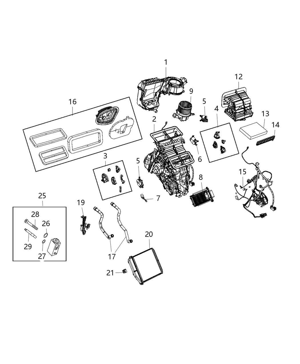 Mopar 68266518AA Housing A/C And Heater With Evaporator, Valve, And Sensor Mopar 68266518AA Housing A/C And Heater With Evaporator, Valve, And Sensor