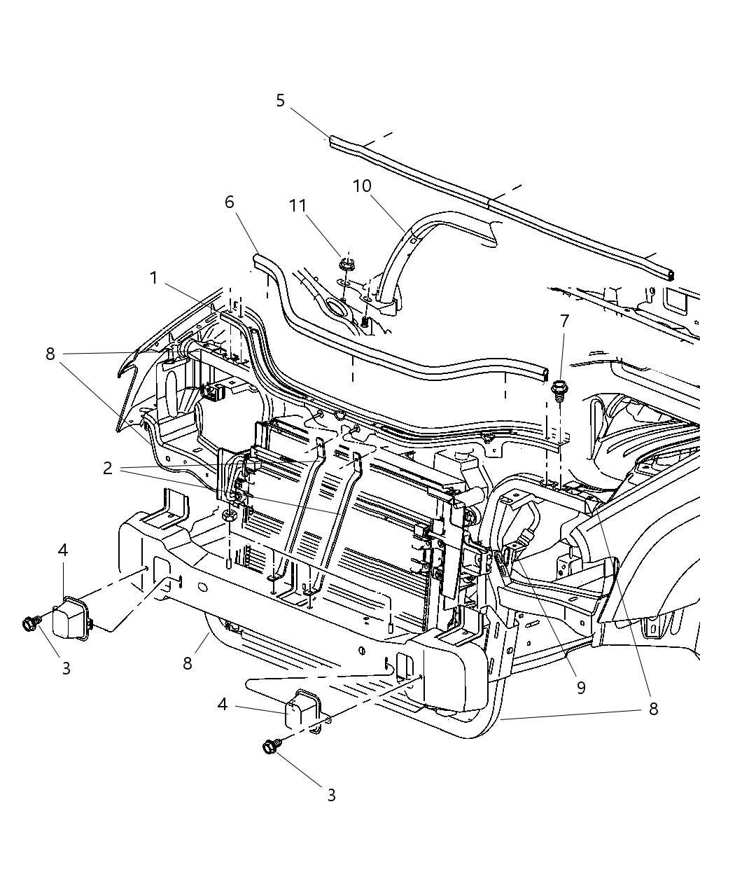 Mopar 5143322AD Crossmember Radiator