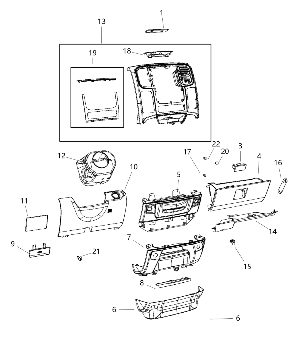 Mopar 68165861AD Panel Instrument Panel Closeout Under Ip Below Glove Box