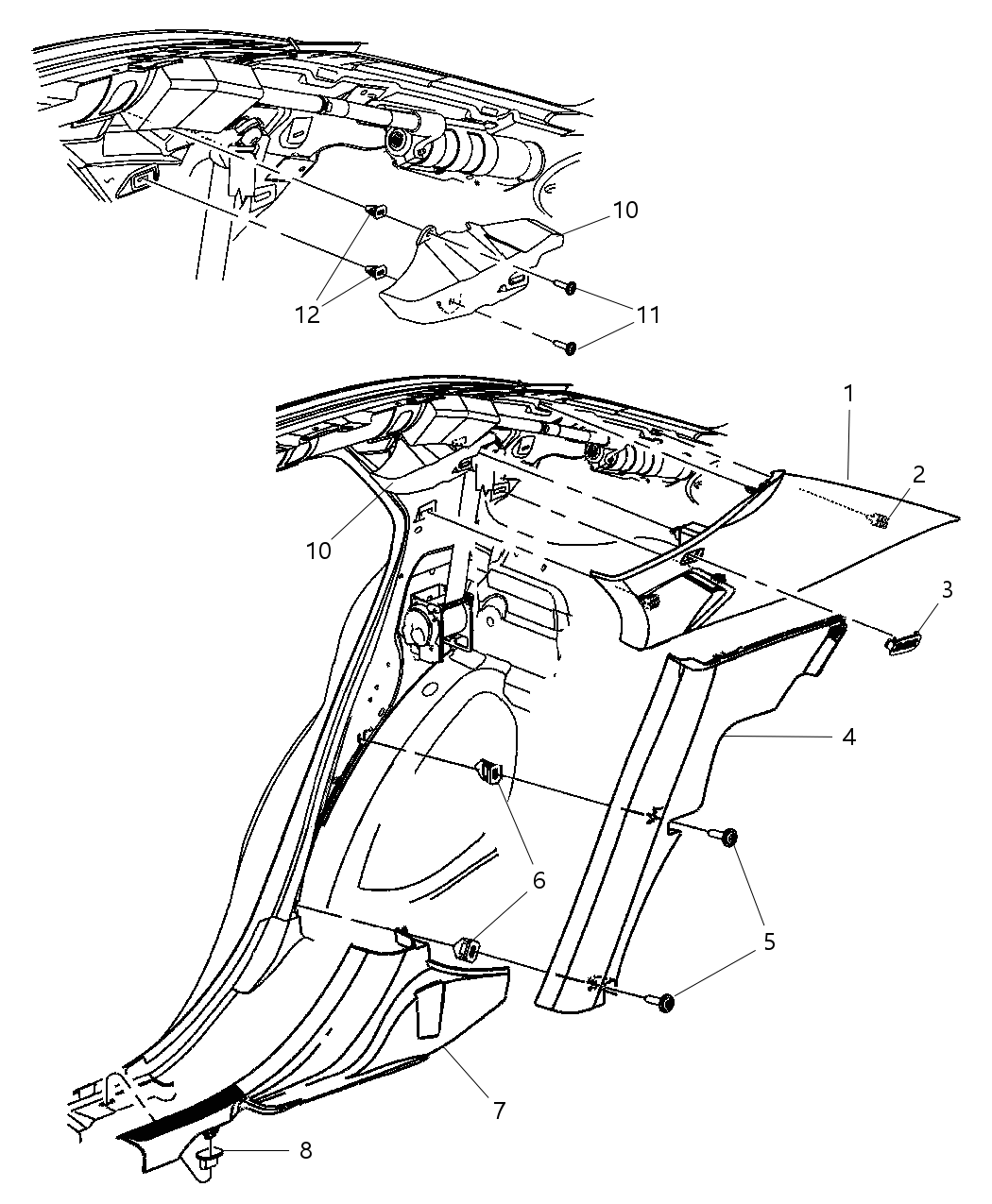 Mopar UM50XDBAD Panel Quarter Trim