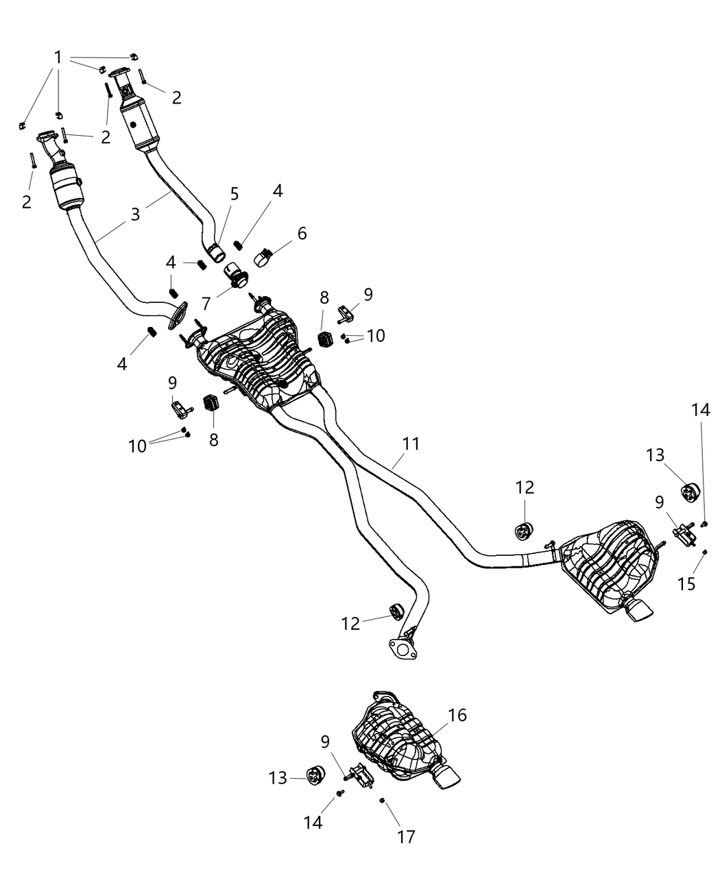 Mopar 4578966AG Resonator And Tailpipe Exhaust