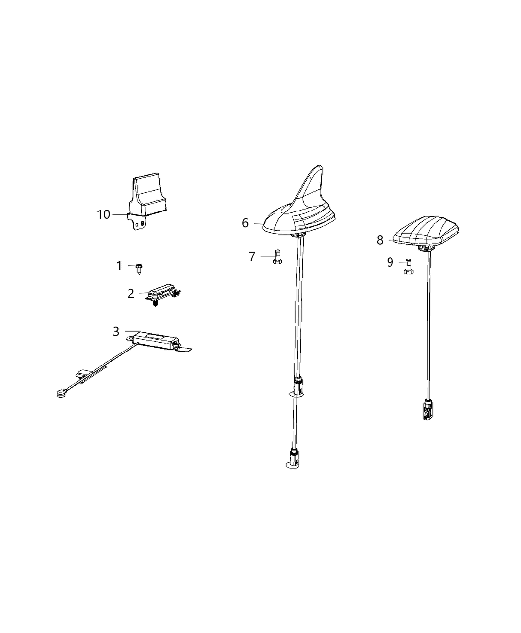 Mopar 5YS48VCAAA Antenna Cable & Base Assembly Mopar 5YS48VCAAA Antenna Cable & Base Assembly