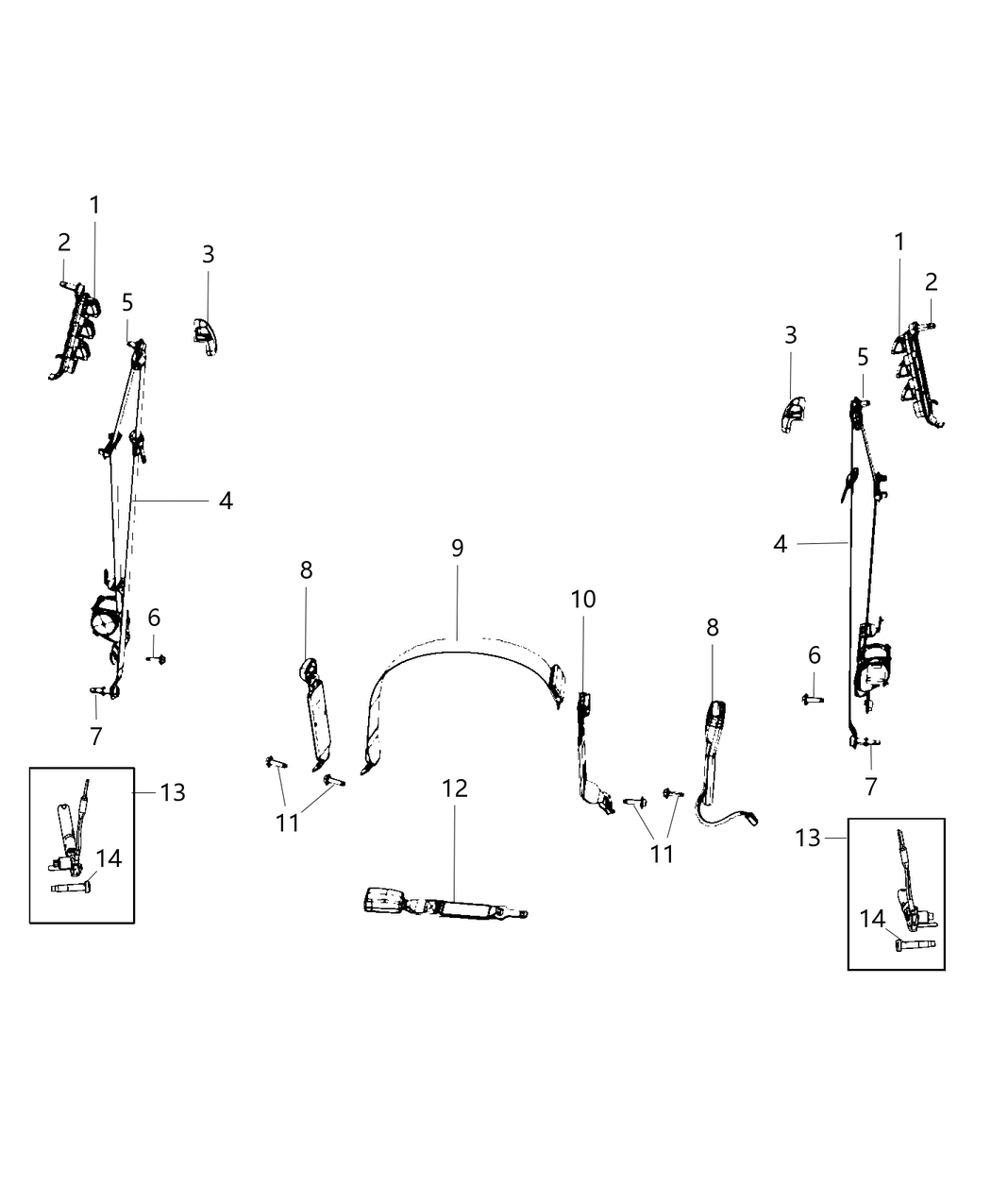 Mopar 68410786AC Anchor Seat Belt With Pretensioner