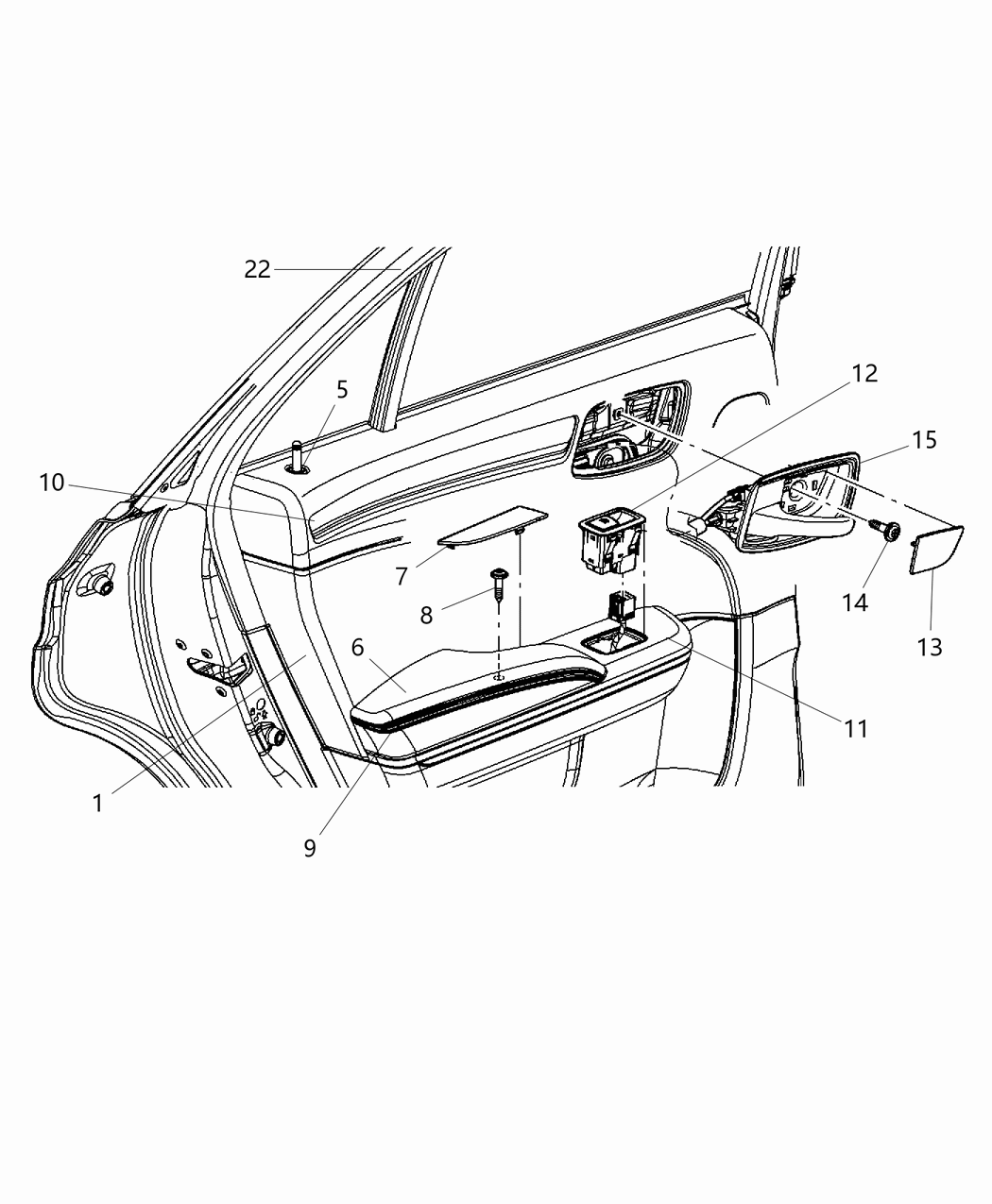 Mopar 5RG791XWAA Panel Rear Door Trim