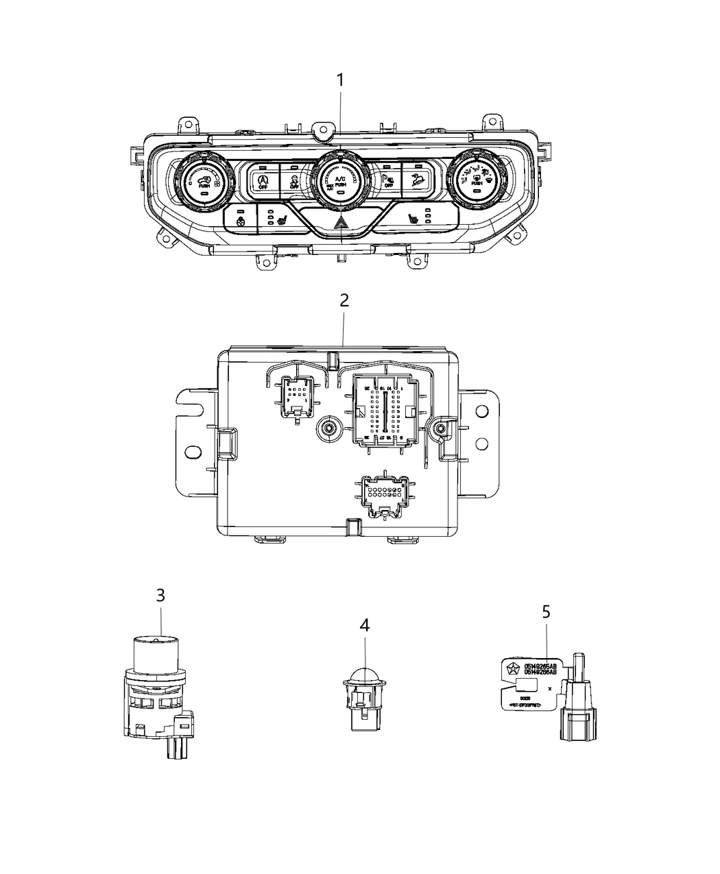 Mopar 68493382AB Module A/C And Heater 68493382AB Mopar Module A/C And Heater