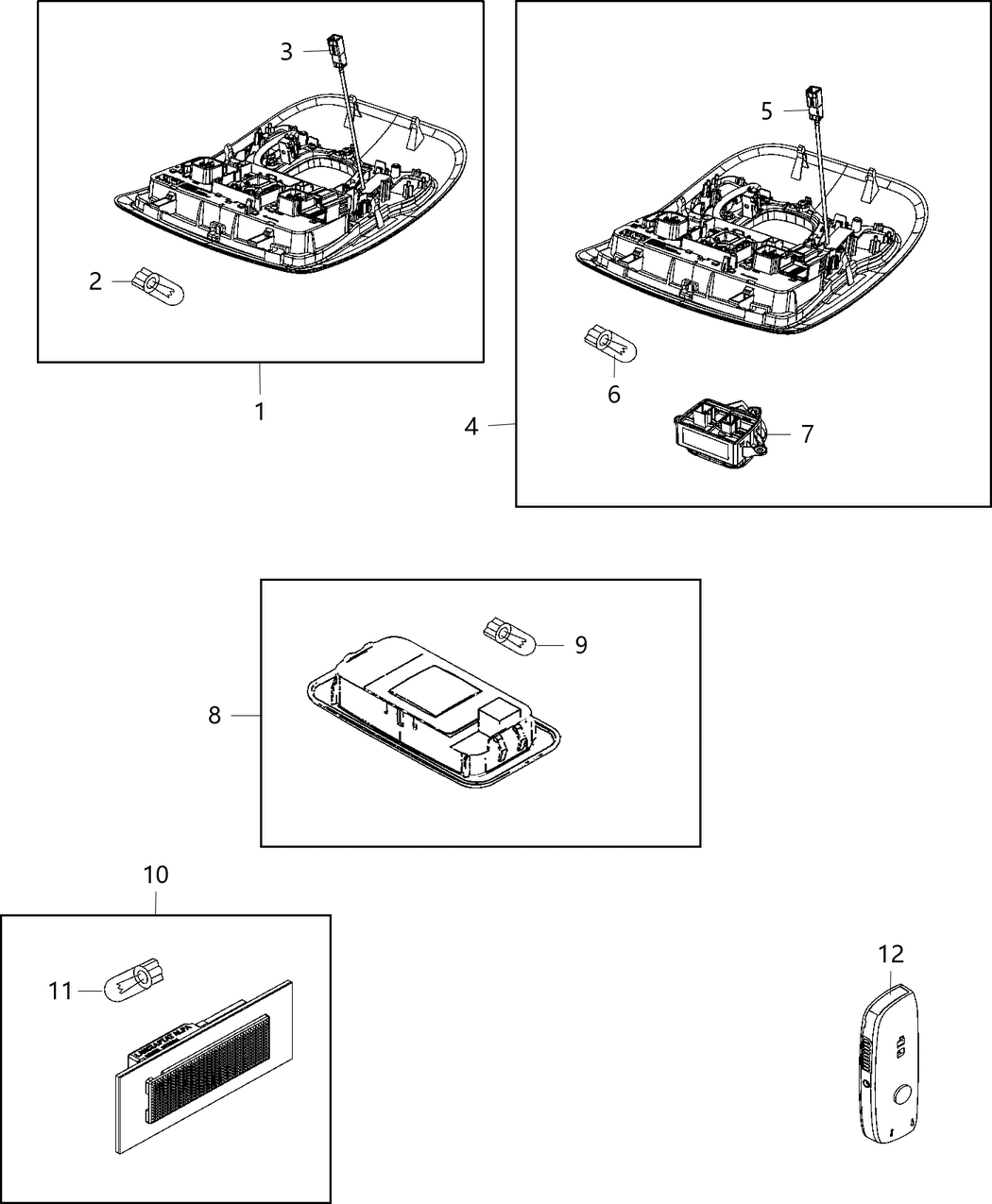 Mopar 6UM70MS7AA Console Overhead, See 008-1100-1115