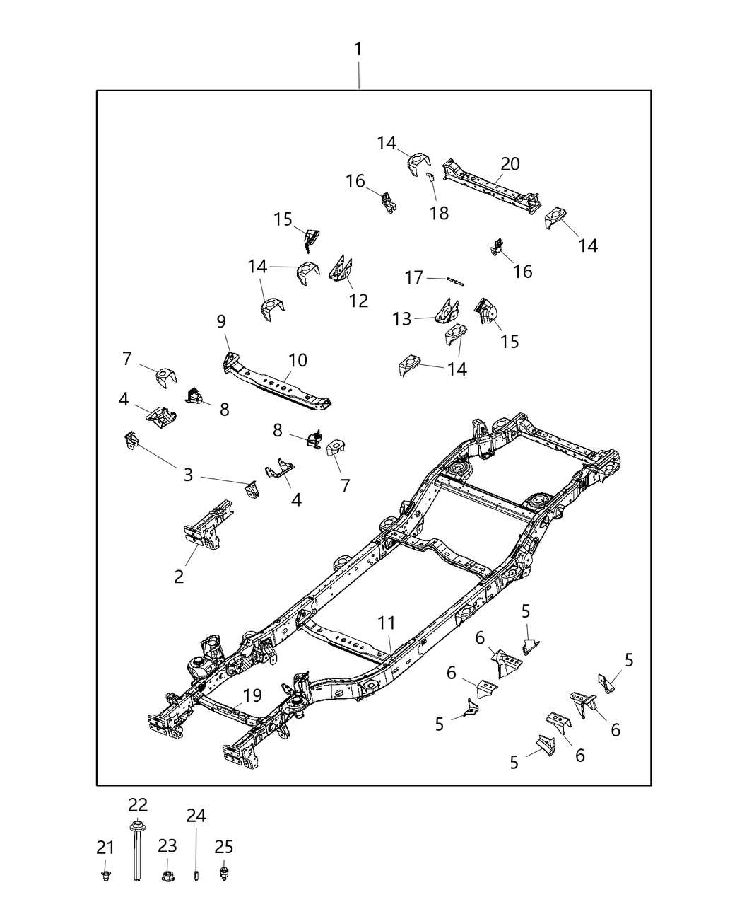Mopar 68283477AB Frame Chassis 68283477AB Mopar Frame Chassis