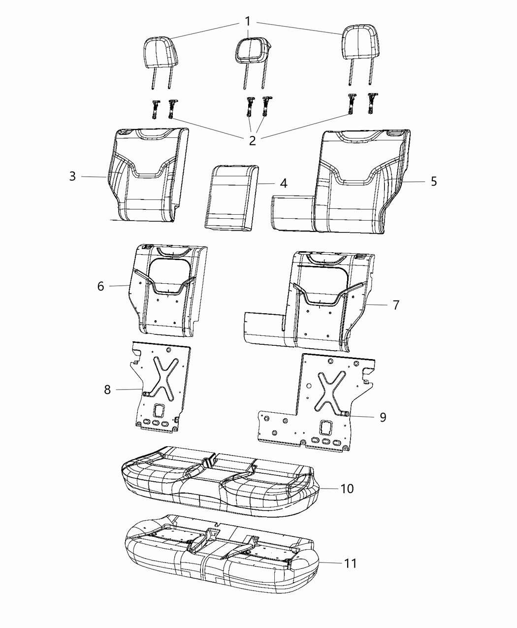 68289808AC Mopar Foam Seat Back Left