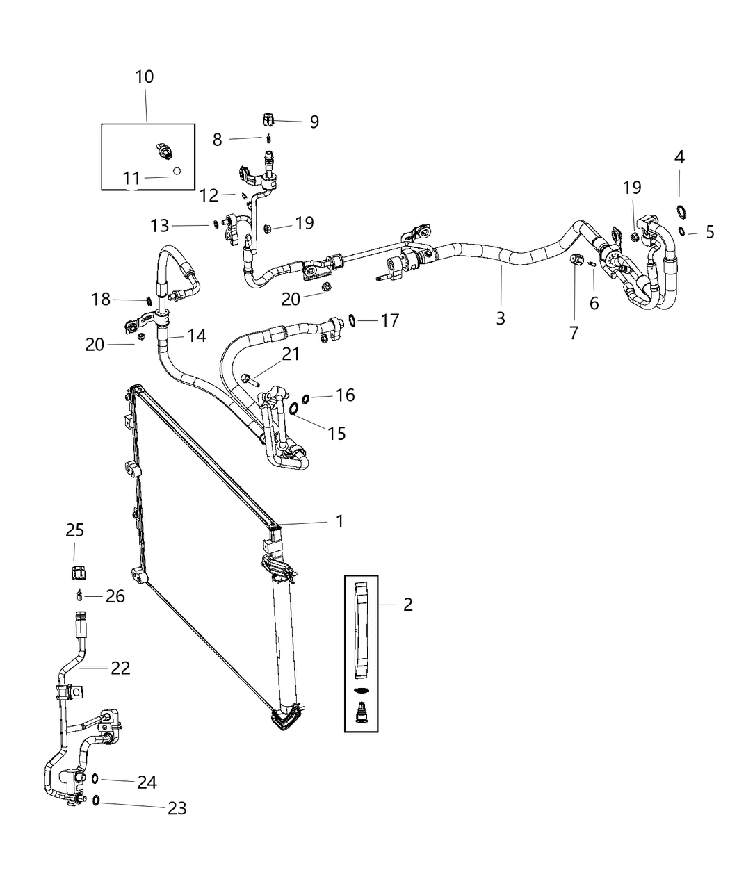 Mopar 68288389AB Line A/C Suction And Liquid