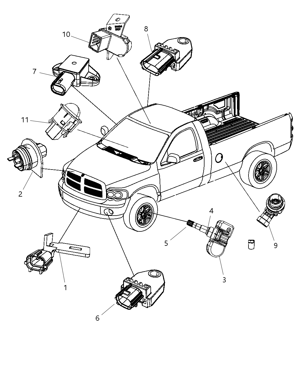 Mopar 68029991AA Sensor Fuel Pressure