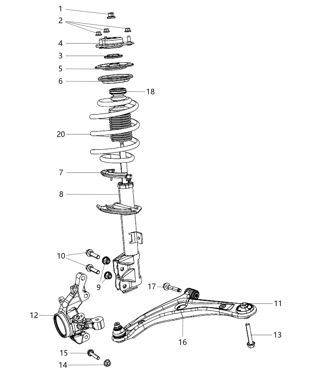 Mopar 5105173AF Strut Front Suspension