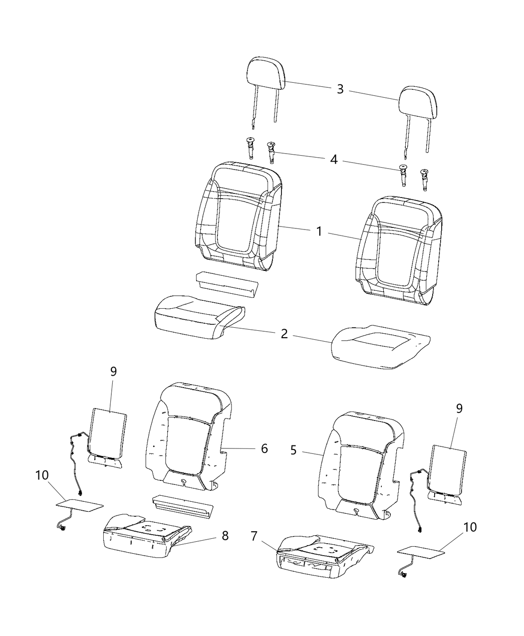Mopar 5YP92LXHAA Cover Front Seat Cushion 5YP92LXHAA Mopar Cover Front Seat Cushion