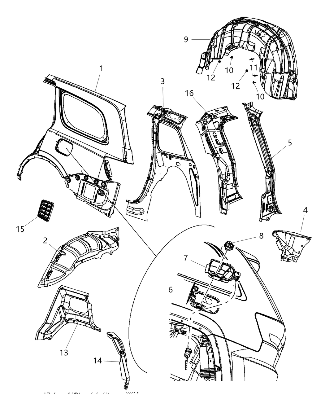 Mopar 5057741AB Insulation Side Panel