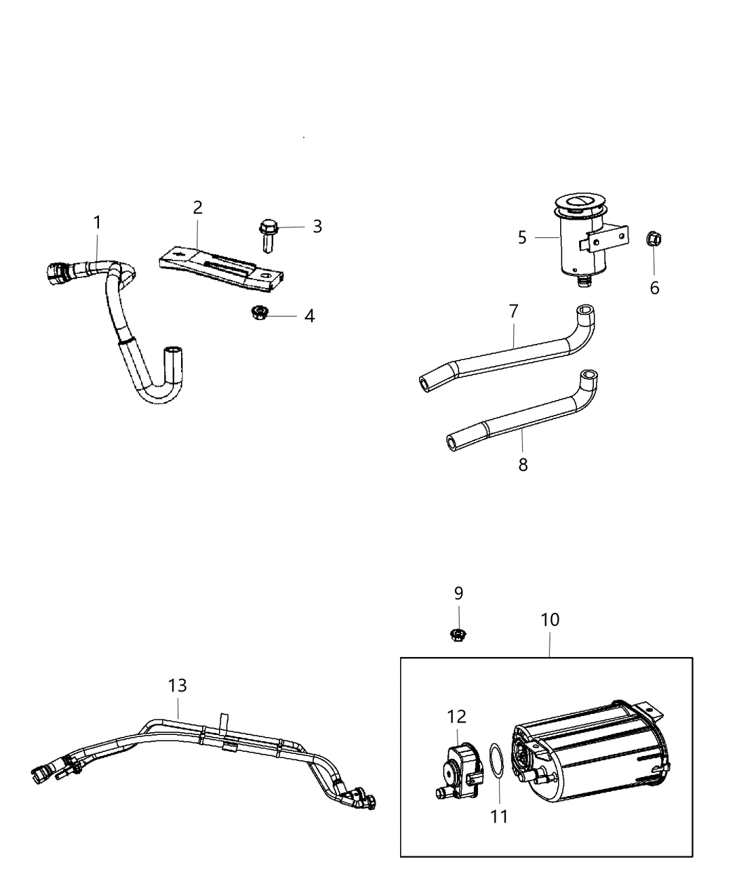Mopar 5147148AB Hose Canister To Vapor Line