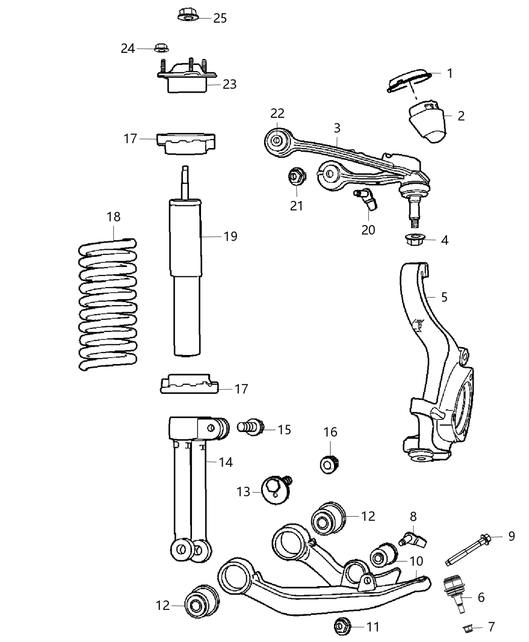 2AMST021AA Mopar Shock Absorber Kit Suspension Front
