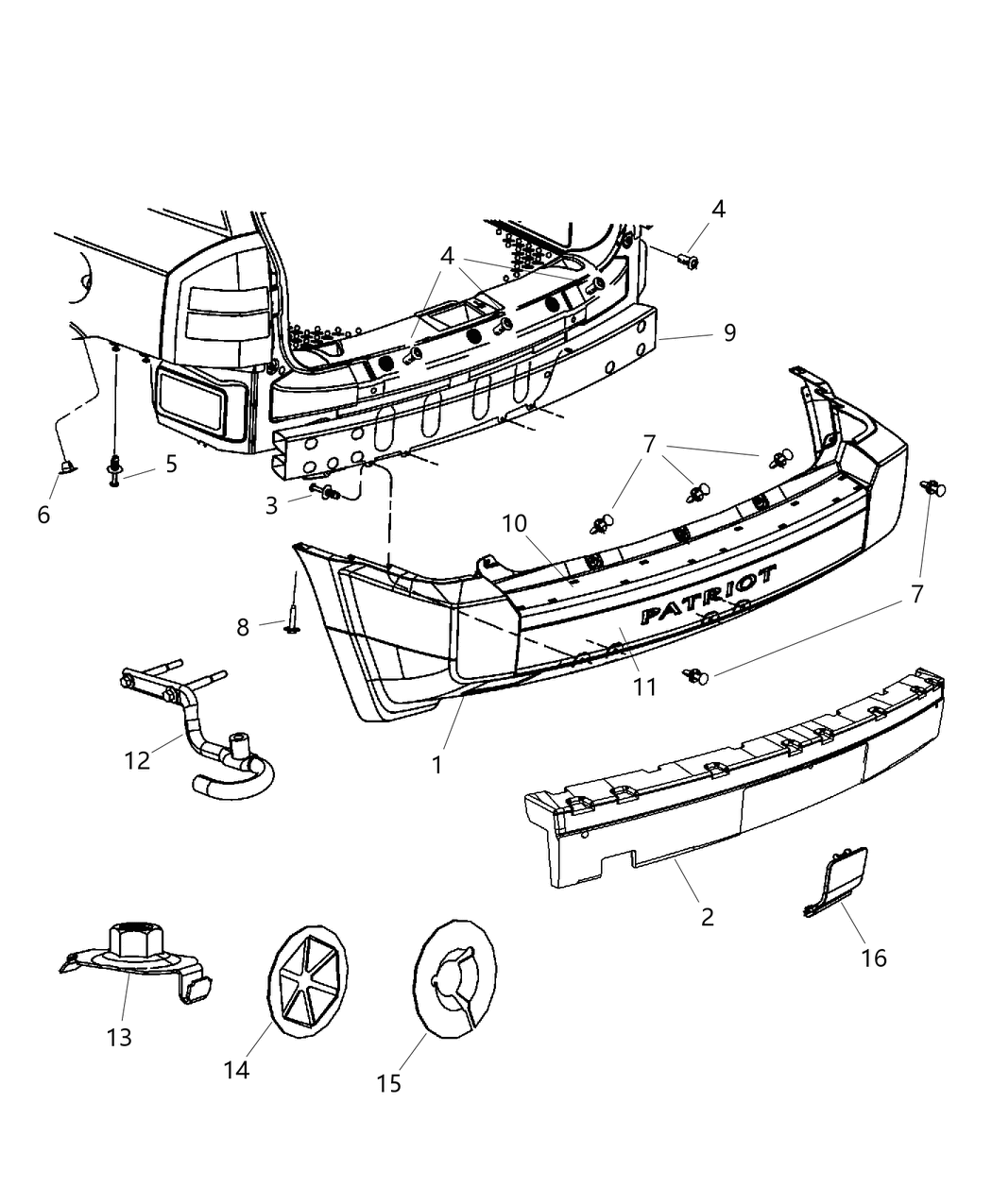 Mopar 5116052AA Reinforcement Rear Bumper