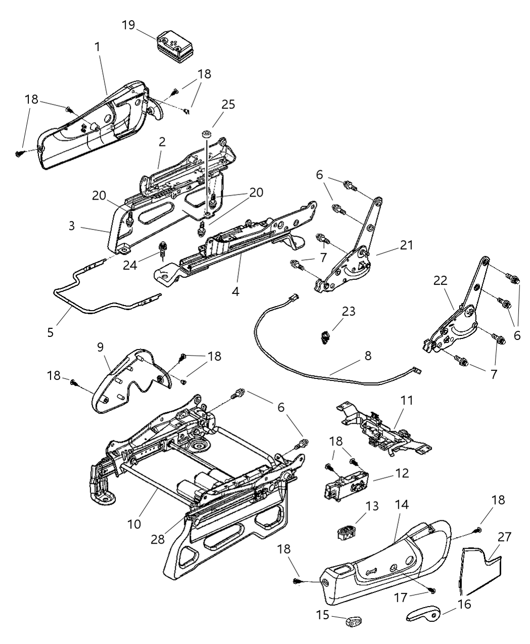 Mopar 5072104AB Adjuster Manual Seat