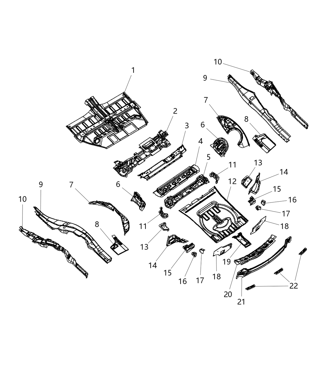 Mopar 4560224AA Reinforcement Rear Rail Rear
