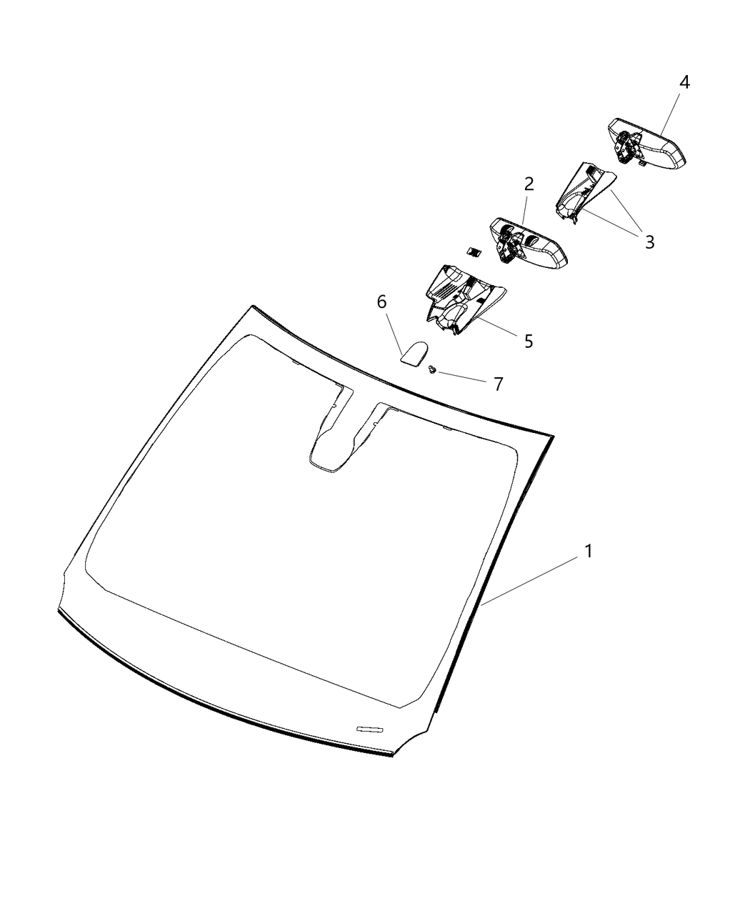 Mopar 68249101AA Windshield Shipping Assembly-30 Lite Glass With Gasket