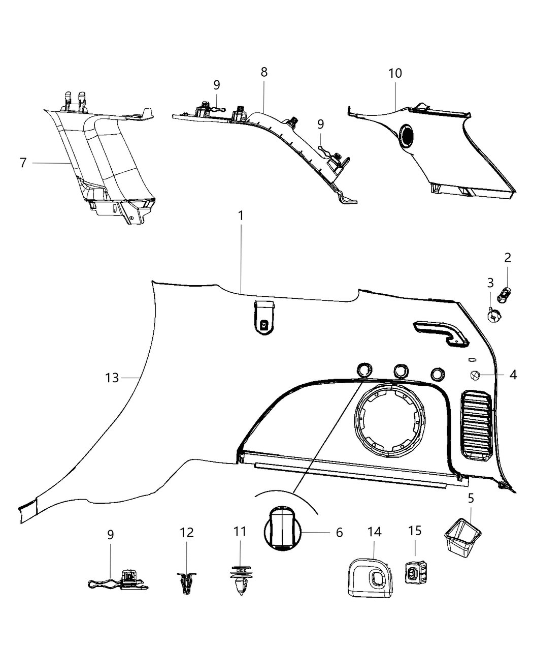 Mopar 5VP18HL1AC Molding D Pillar