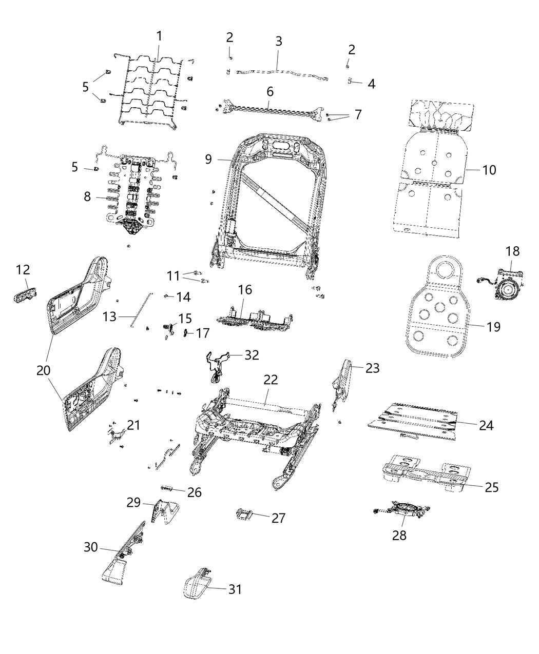 Mopar 5ZF22LC5AB Cover Seat Track Inboard Rear Passenger Side