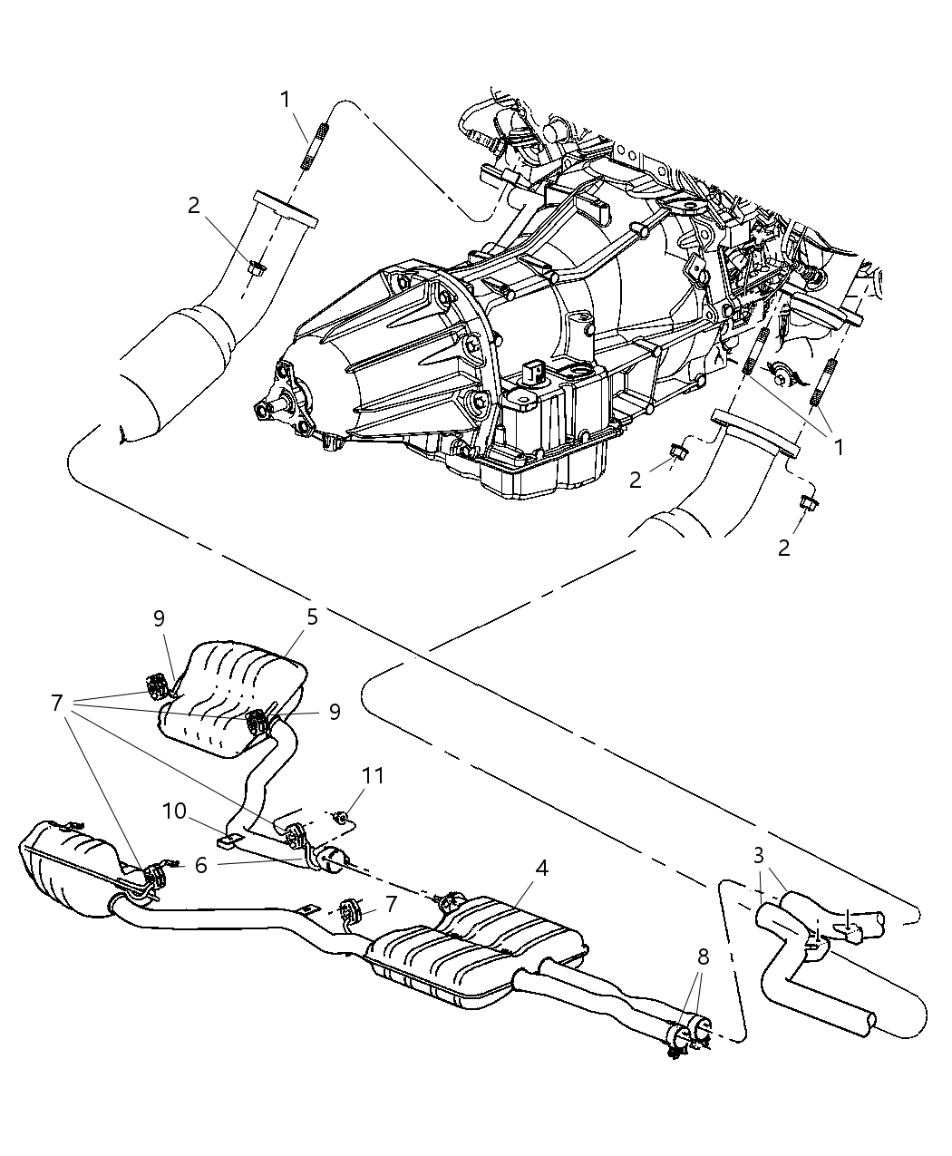 Mopar 5290592AC Resonator And Pipe Exhaust Mopar 5290592AC Resonator And Pipe Exhaust
