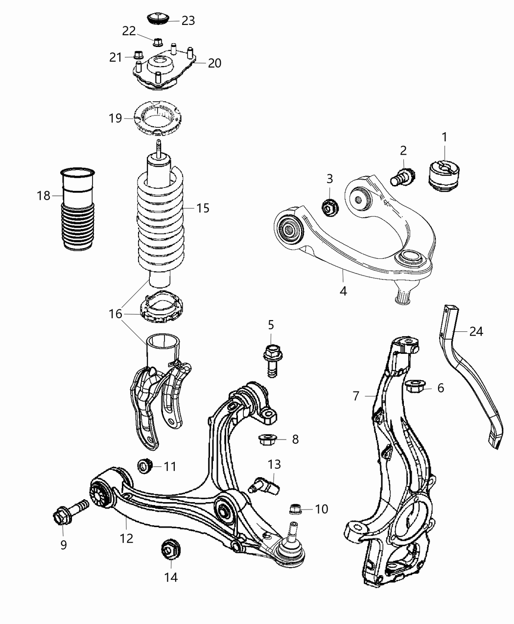 Mopar 68298331AC Shock Absorber Kit Suspension Front Mopar 68298331AC Shock Absorber Kit Suspension Front