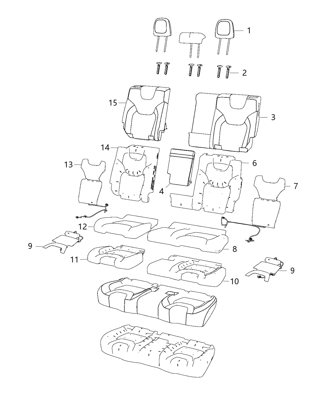 Mopar 6ST29LAAAC Cover Rear Seat Back Left 6ST29LAAAC Mopar Cover Rear Seat Back Left