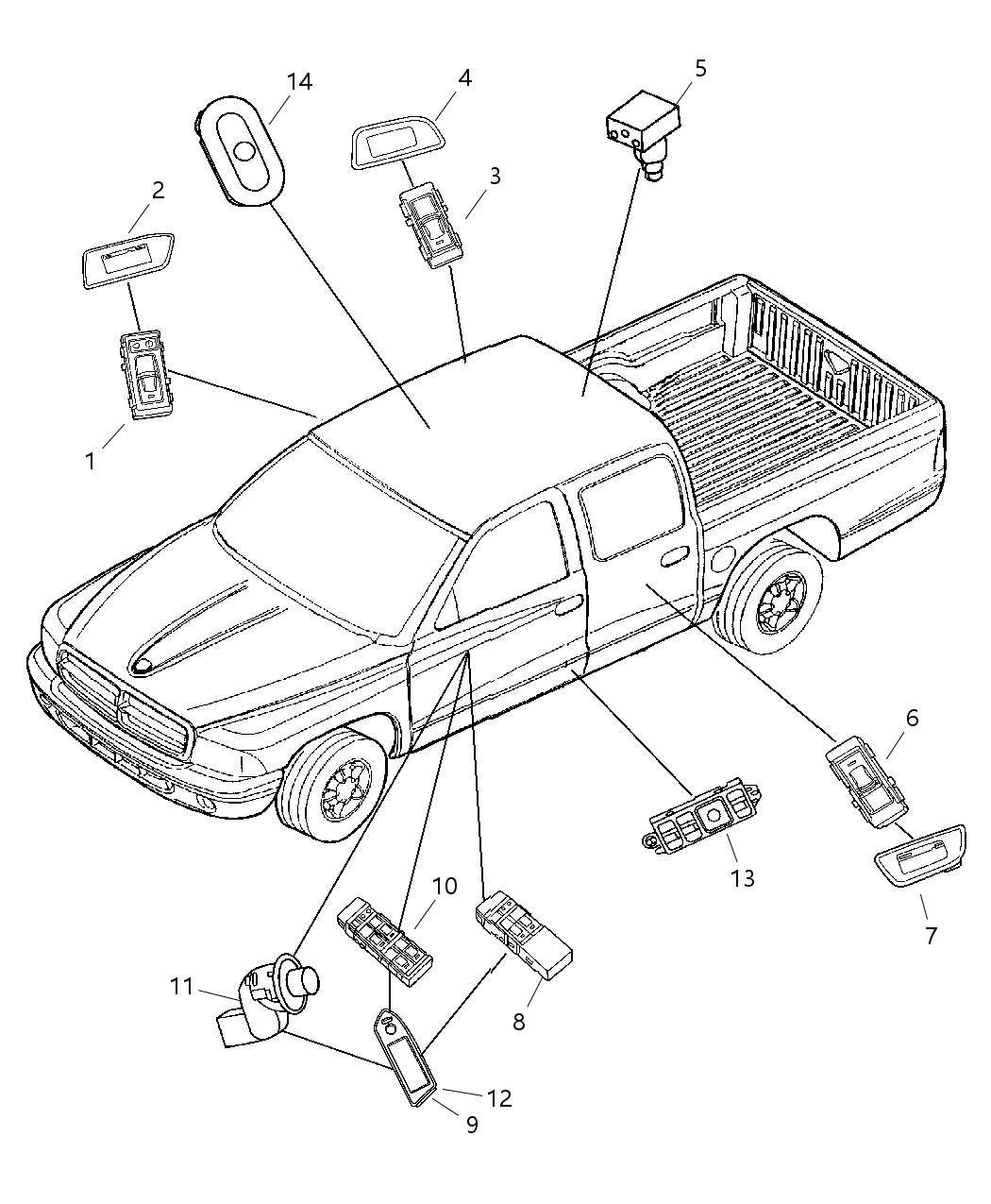 Mopar XJ99ZJ1AB Bezel Power Window/Door Lock Switch Mopar XJ99ZJ1AB Bezel Power Window/Door Lock Switch