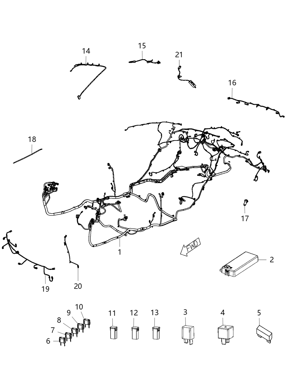 Mopar 68190669AB Wiring Unified Body