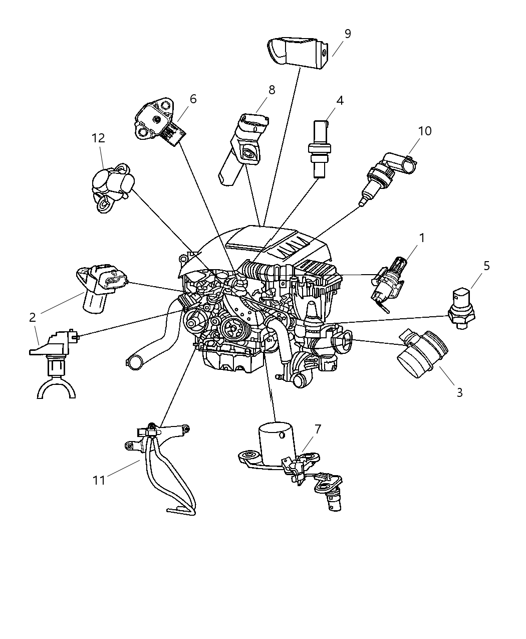 Mopar 4593807AA Cover Sensor 4593807AA Mopar Cover Sensor