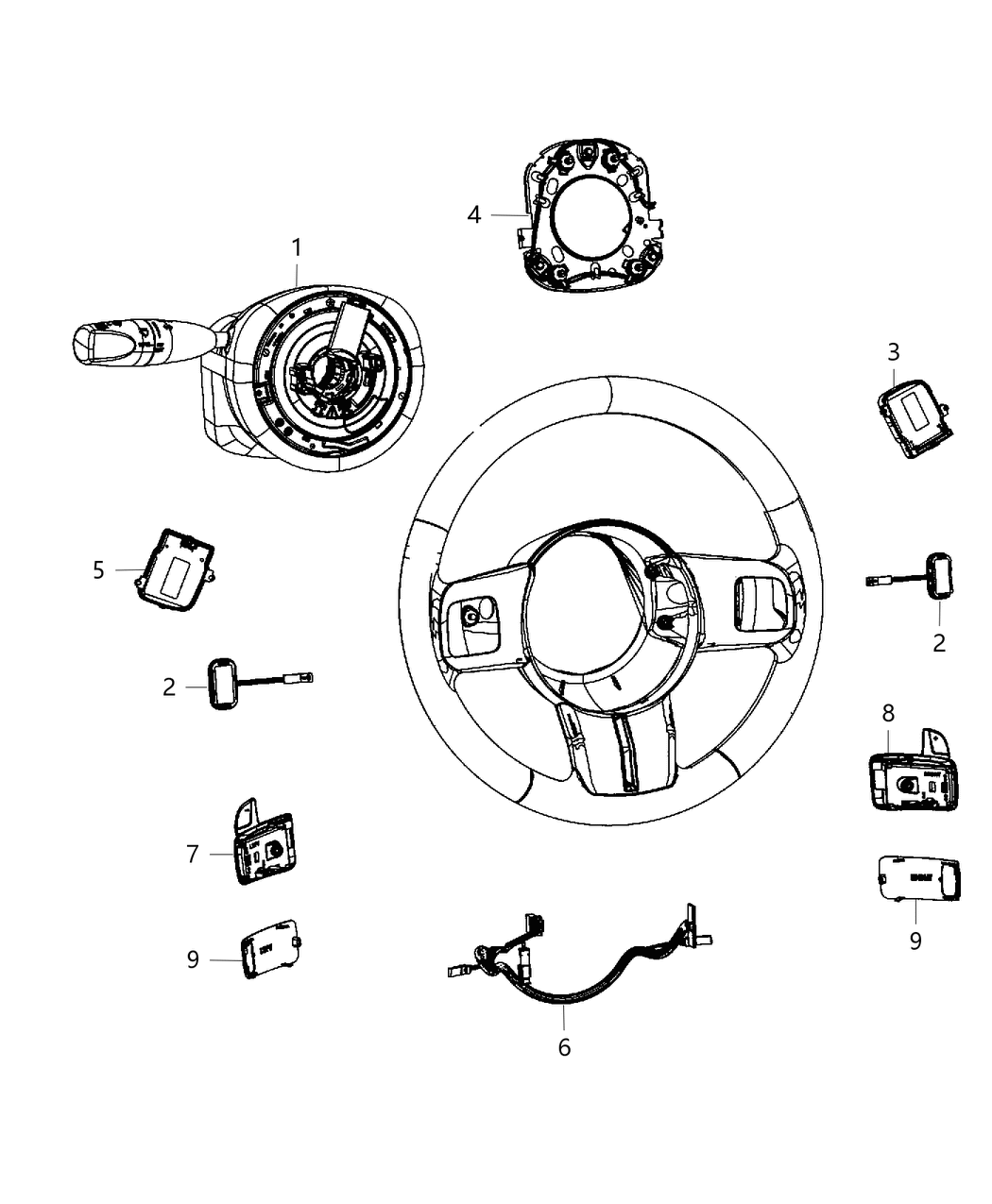 Mopar 68164698AA Wiring Steering Wheel
